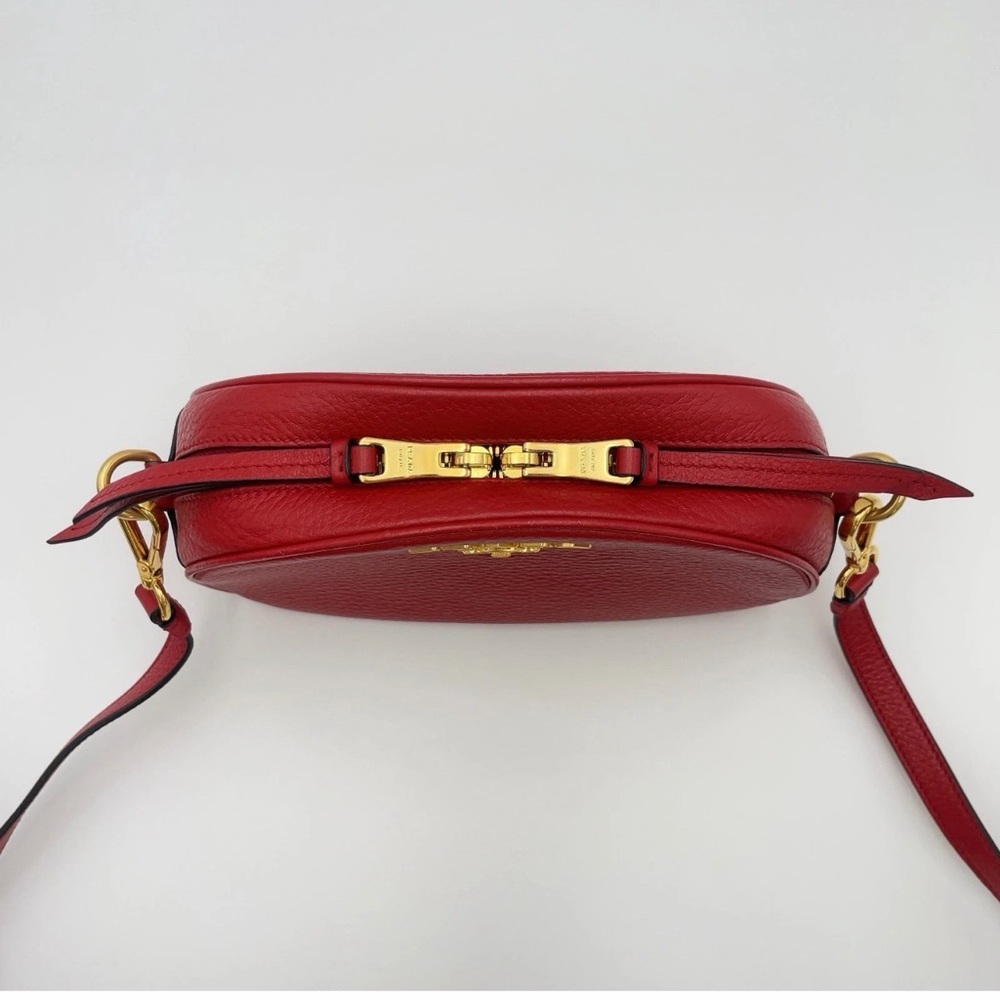 Authentic Prada Vitello Daino Leather Red Shoulder Bag W/Strap - Picture 16 of 16